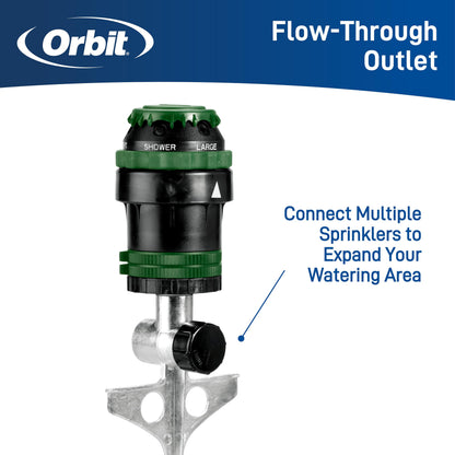 Orbit 58573N H2O-6 Gear Drive Sprinkler, Spike B 58573, Green