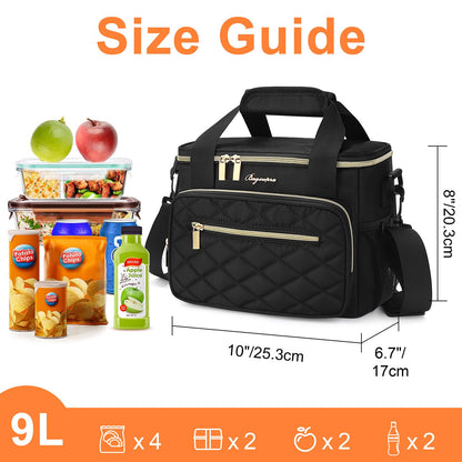 Lunch Bag Women,Insulated Lunch Box Teen Girls Leakproof Lunch Tote Reusable Cooler Bag for Adult School Work Office Picnic Hiking Beach City Walk