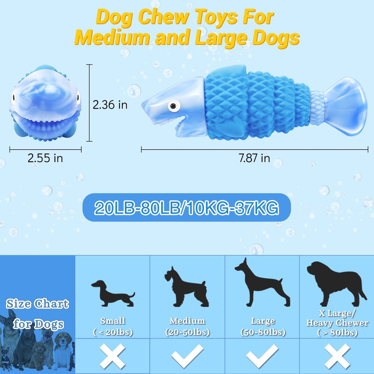 WinTour Tough Dog Toys for Aggressive Chewers, Indestructible Dog Chewers for Medium & Large Breeds,Squeaky Durable Chew Toys to Keep Them Busy, Reduce Boredom, Teeth Cleaning, Bacon Flavor