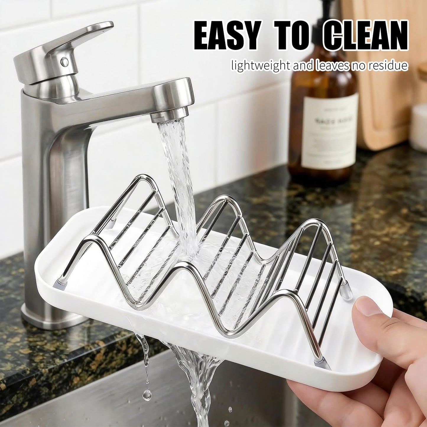 Soap Dish Holder Stainless Steel Self Draining with Tray, Shampoo Bar Holder for Shower, Rustproof Bathroom Soap Dish Organizer for Shampoo Bars, Conditioner Bars, Kitchen Sink Countertop