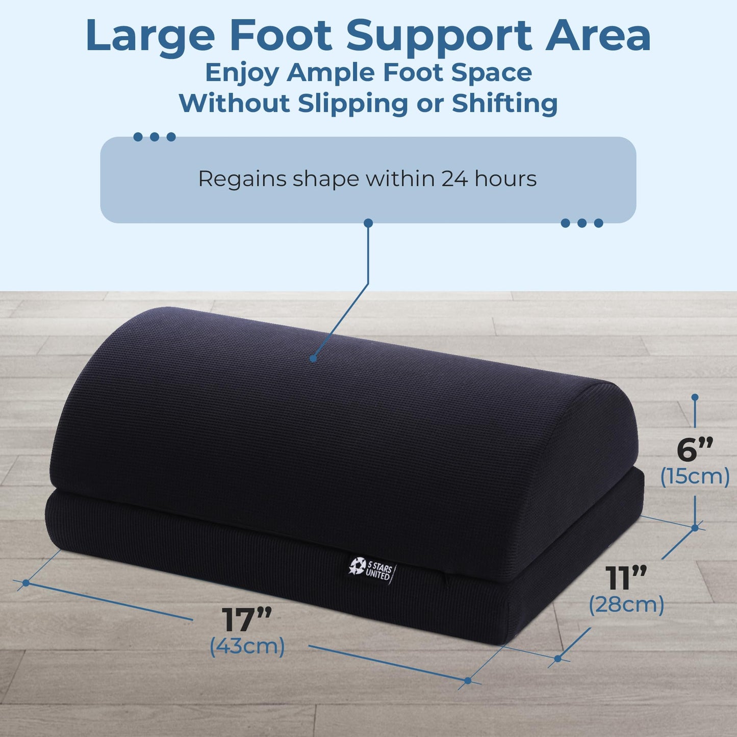 Foot Rest Under Desk Cushion - Adjustable Height 15 cm - Foot Stool - Premium Ergonomic Pad for Extra Leg Support - Breathable Mesh Cover - Non-Slip Bottom - Home Office Accessories