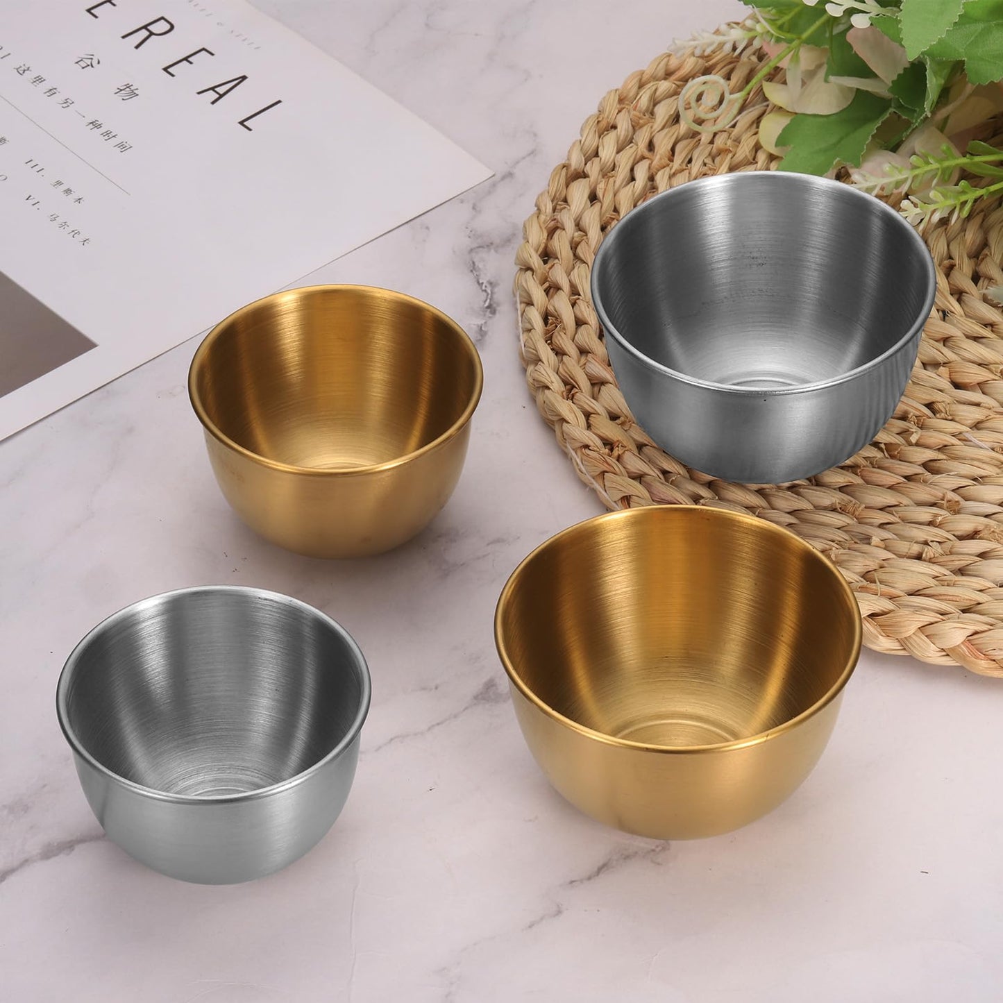 uxcell 3 Inch Stainless Steel Sauce Dishes, 10 Pcs Mini Individual Round Seasoning Dishes Condiment Tray Sushi Dipping Bowl Mixing Saucers Appetizer Plates for Prep Side Dish, Silver