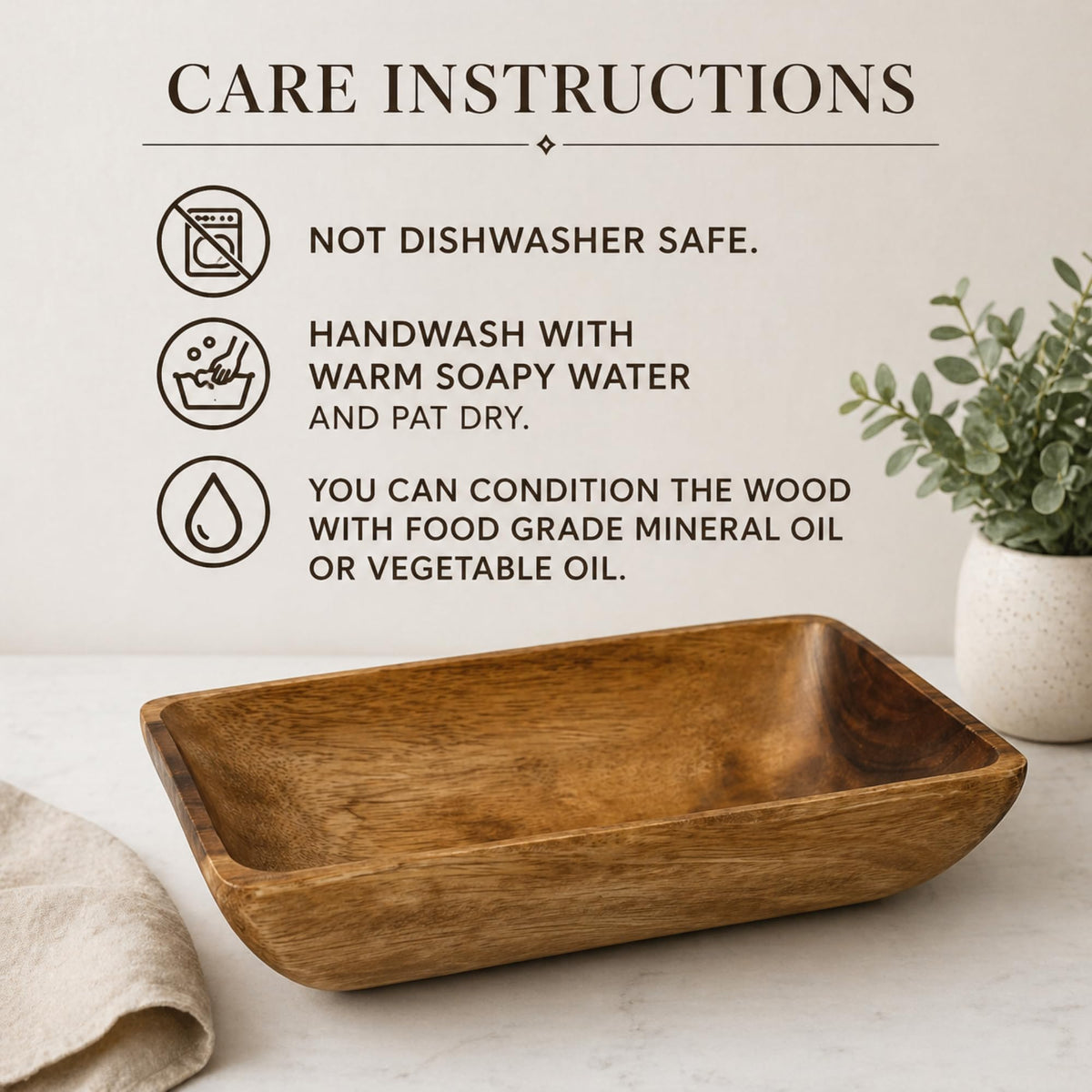 Handcrafted Acacia Wood Rectangular Bowl – Made in Hawaii – Eco-Friendly Wooden Serving Dish – Durable, Food-Safe, Heat-Resistant – Flared Design – Multiple Sizes (8x5x1.5 inch)