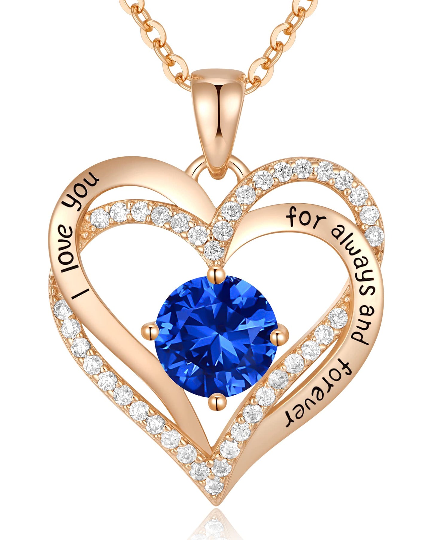 CDE Valentine's Day Gift Forever Love Heart Necklaces for Women, Wedding Anniversary, Birthday Mothers Christmas Day Gifts for Mom, Mother, Wife, S925 Silver Jewelry with Birthstone Pendant