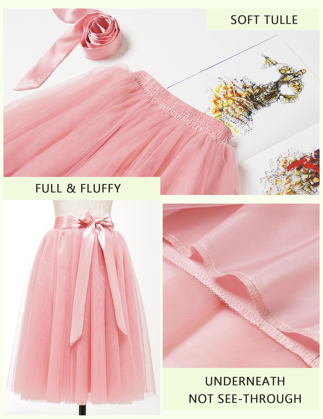 Halloween Black Tulle Skirt for Women A Line Homecoming Prom Party Dress Black M