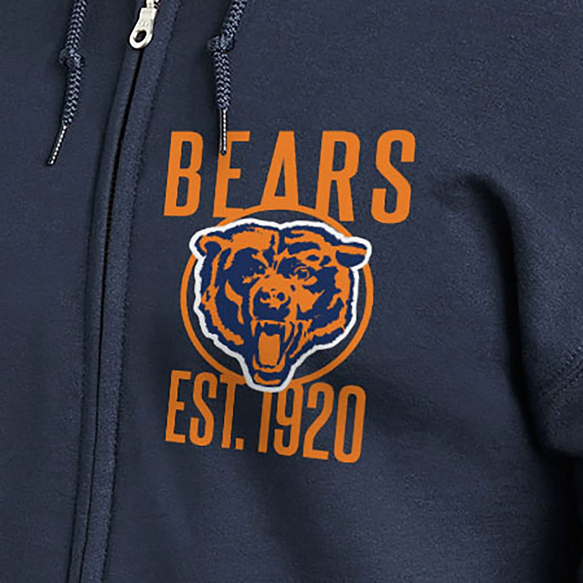 Junk Food Clothing x NFL - Chicago Bears - MVP Zip Hoodie - Unisex Adult Full Zip Hooded Sweatshirt for Men and Women - Size Large
