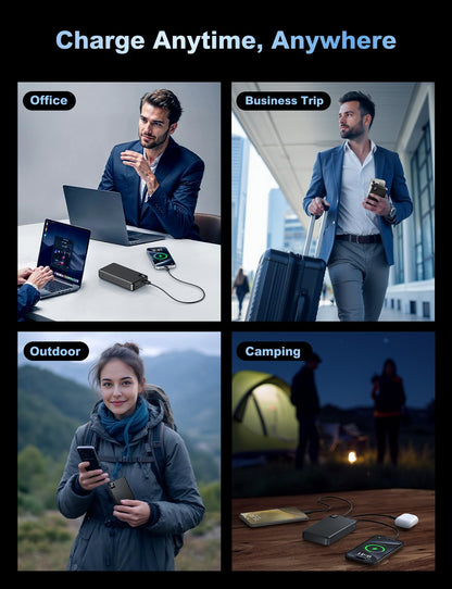 Portable Charger Power Bank, PD 22.5 W Fast Charging Large Capacity Battery Pack, 56800mAh Portable Phone Charger for Travel Camping Essential Compatible with iPhone 17/16/15/14/13 Series, iPad-Black