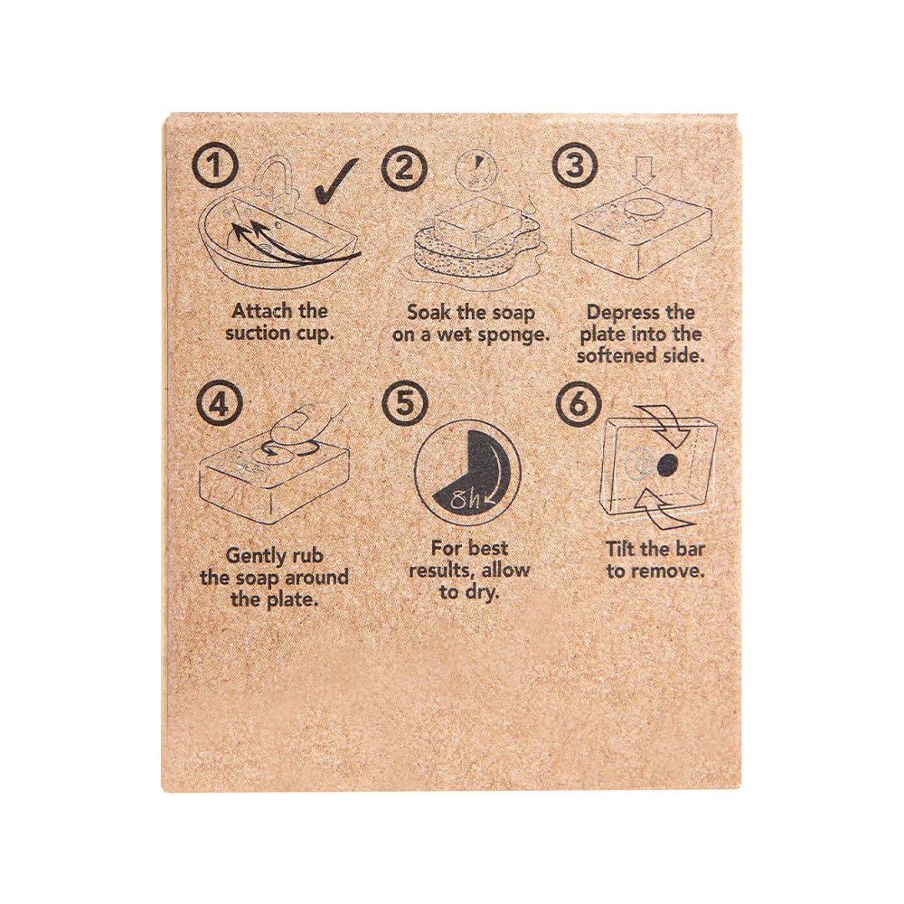 Crate 61 Organics, Soap Holder with Magnet Protector Edition, 100% Rust-Proof, No Drilling, with Suction Cup, for Sink, Shower & Bath
