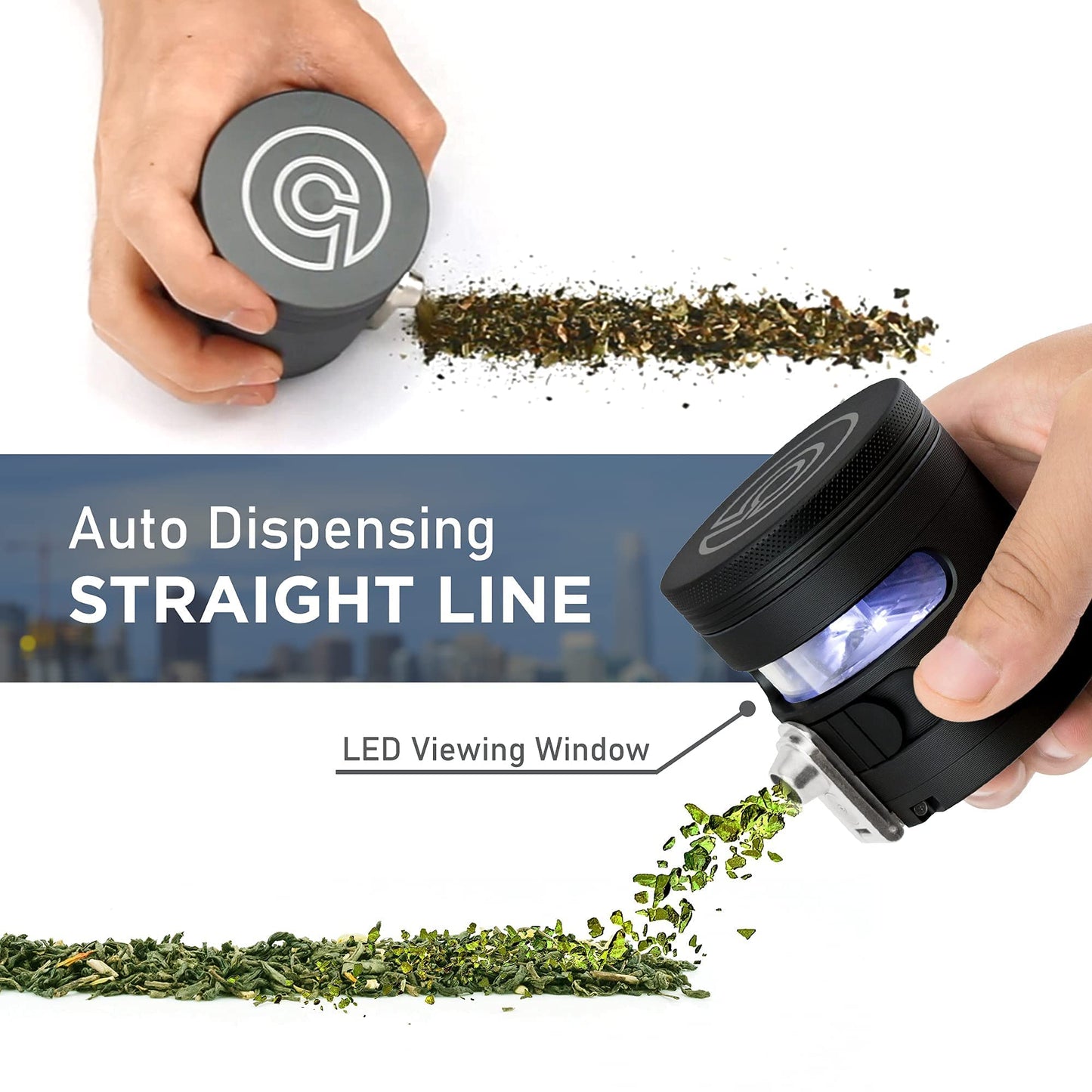MANUAL Grinder AUTOMATIC Dispenser Large 2.5" Aluminum Alloy, for HOME & KITCHEN ONLY (Midnight)…