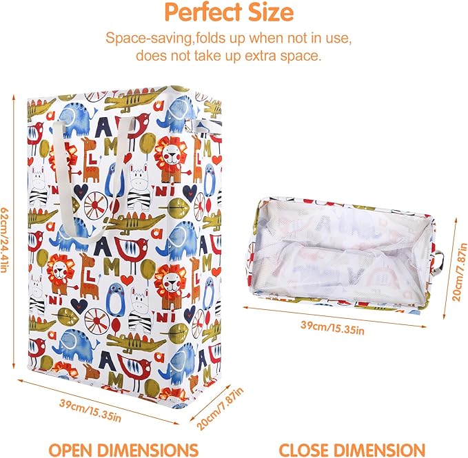 Odonata Slim Laundry Hamper Handles Collapsible Laundry Basket Thin Dirty