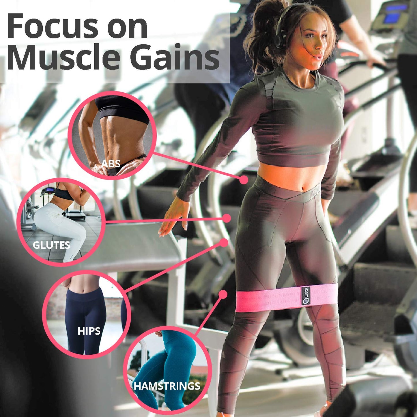Fittest Pro by Limm Resistance Bands for Legs and Butt, Fabric Exercise Loop Bands Yoga, Pilates, Rehab, Fitness and Home Workout, Strength Bands for Booty