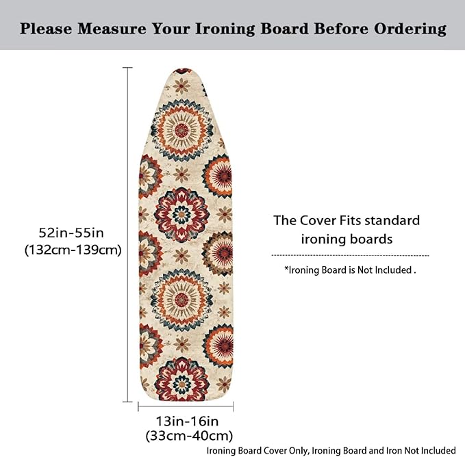 Bohemian Ironing Board Cover Soft Stain Resistant Ironing Board Cover Universal