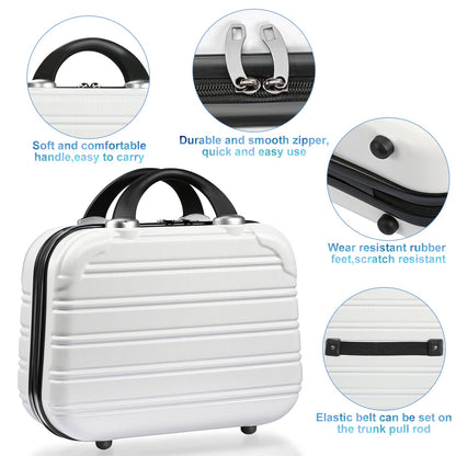 JZRTravel 14-Inch Makeup Train Case Hardshell PC+ABS Travel Cosmetic Organizer, Makeup Storage Box for Toiletry Durable Portable Gifts for Women.