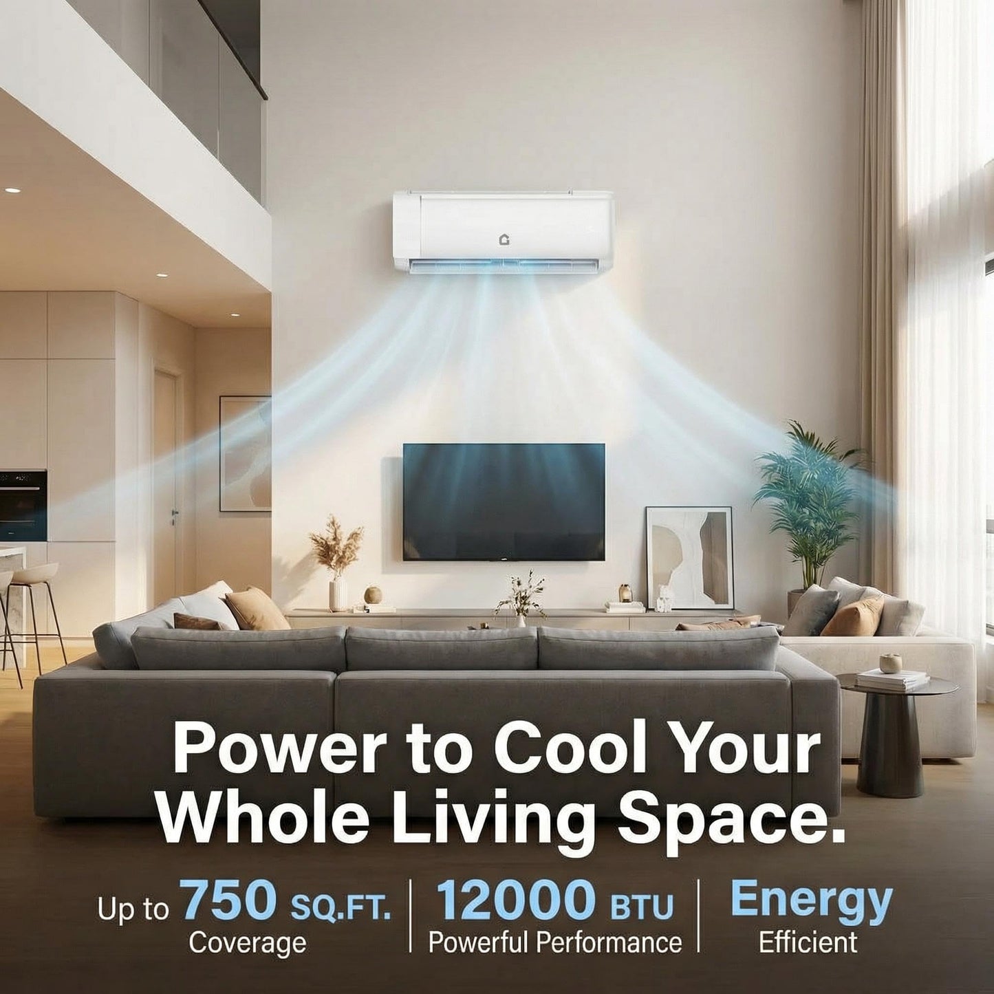 GarveeLife 12,000 BTU Mini Split Air Conditioner, 22 SEER2 110V Smart Inverter, Heat Pump System, Cools Up to 750 Sq.Ft, Alexa WiFi Control, DIY Installation Kit