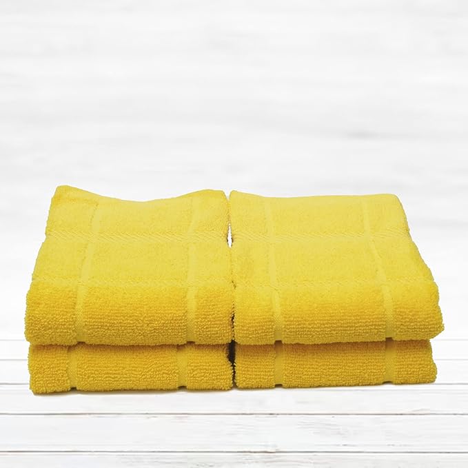 100% Cotton Terry Dish Towels, 4 Pack Plain, 16 x26 Inches, Super Soft and