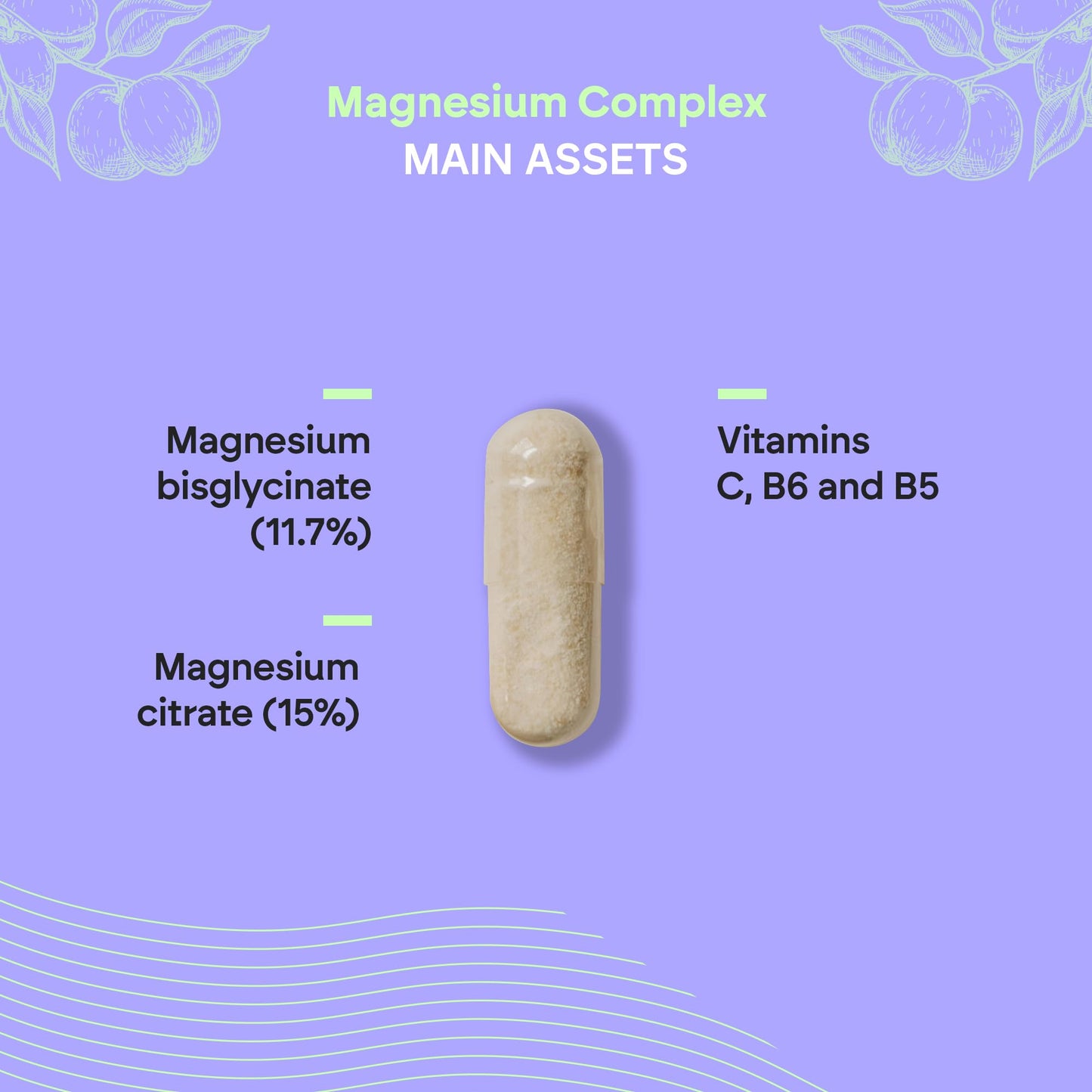 Magnesium Glycinate Complex - 2145mg Bisglycinate + Citrate Magnesium Supplements - Vitamins C B5 B6 - High Strength - 120 Capsules Nutralie