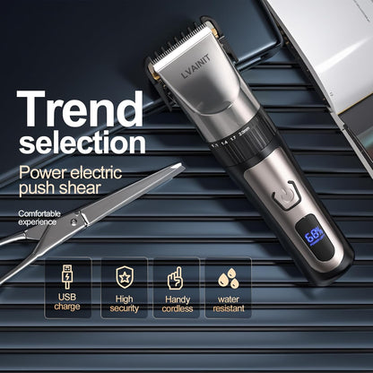 Hair Clippers for Men, Cordless LCD Rechargeable Hair Trimmer Beard Trimmer for Men, Men's Grooming Kit for Hair, Face, Beard, Professional Electric Barber Clippers
