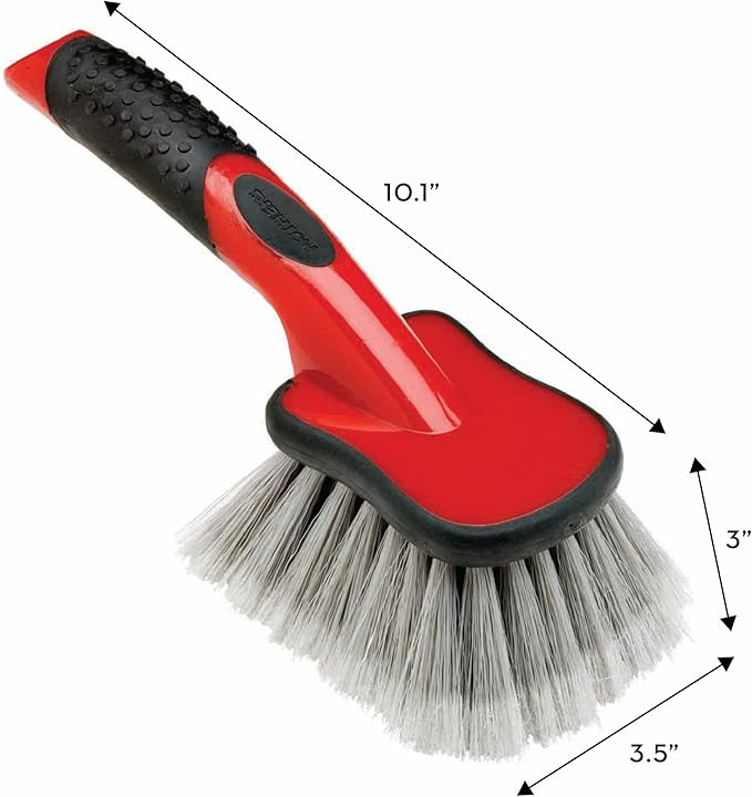 Mothers Car Wash Brush, Wheel and Fender Brush, Short Handle Tire Cleaner