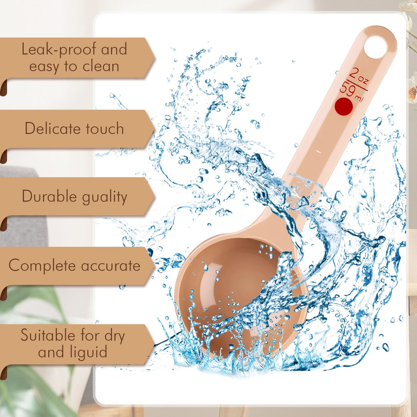 Teenyyou 20 Pcs Foodservice Products Measure Spoon with Short Handle 2 Ounces Measuring Scoop Food Grade Solid Portion Control Spoon for Oatmeal Creatine Coffee Grains Spices Powders