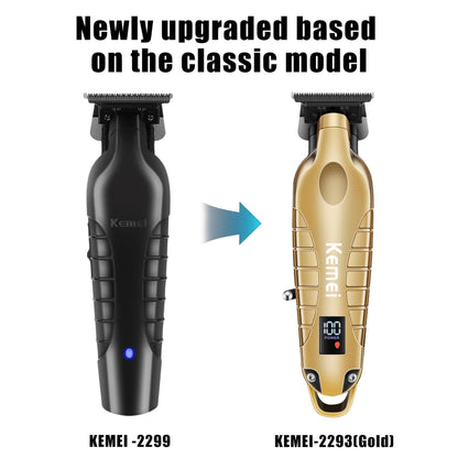 KEMEI 2293 Professional Hair/Beard Trimmer for Men Zero Gapped Hair Clippers for Barber with T Blade, Cordless Rechargeable