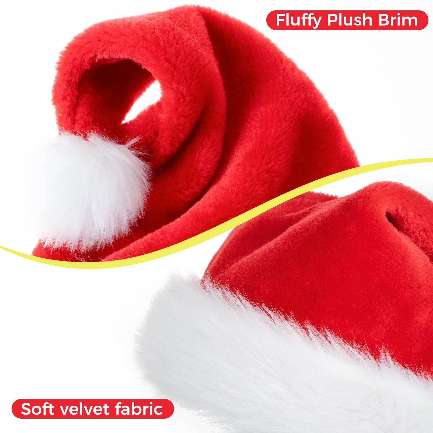 JUANANIUG Christmas Santa Hat Adult: Xmas Holiday Hat for Women and Men - Extra Thicken Classic Fur for Christmas New Year Festive Holiday Party Supplies