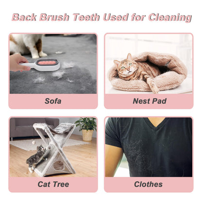 Water Brush for Cats Dogs, 4 in 1 Pet Grooming Bath Brush, 2 in 1 Cleaning Brush Cat, Wet Cat Comb, Pet Hair Removal Comb with Water Tank, Sticky Brush 2.0 (Towels Not Included)