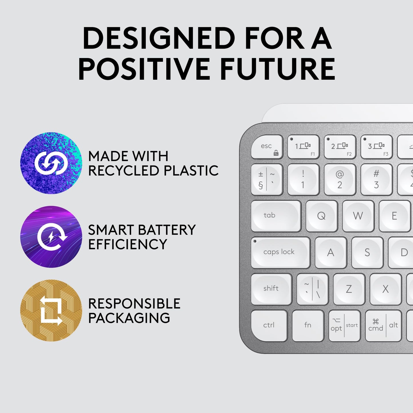 Logitech MX Keys S Wireless Keyboard, Low Profile, Fluid Precise Quiet Typing, Programmable Keys, Backlighting, Bluetooth, USB C Rechargeable, for Windows PC, Linux, Chrome, Mac - Graphite