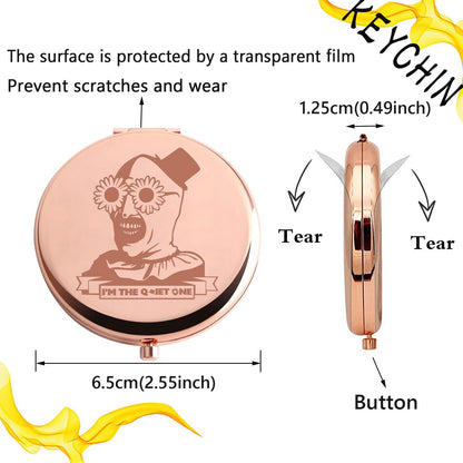 KEYCHIN Scary Clown Pocket Mirror Horror Movie Fans Gift Killer Clown Compact Mirror Horror Movie Merchandise (Quiet ONE RG)