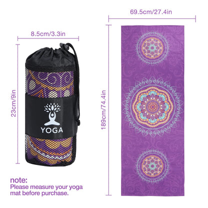 MoKo Yoga Towel, Non Slip Hot Yoga Blanket Printing Pattern Quick Dry with Corner Pocket for Bikram, Pilates, Gym Workout, Outdoor Picnic