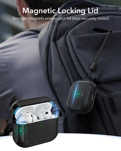 ESR for AirPods Pro 3 Case, Compatible with AirPods Pro Case 3rd Generation (2025), Compatible with MagSafe, Full Drop Protection Cover with Lanyard, Black