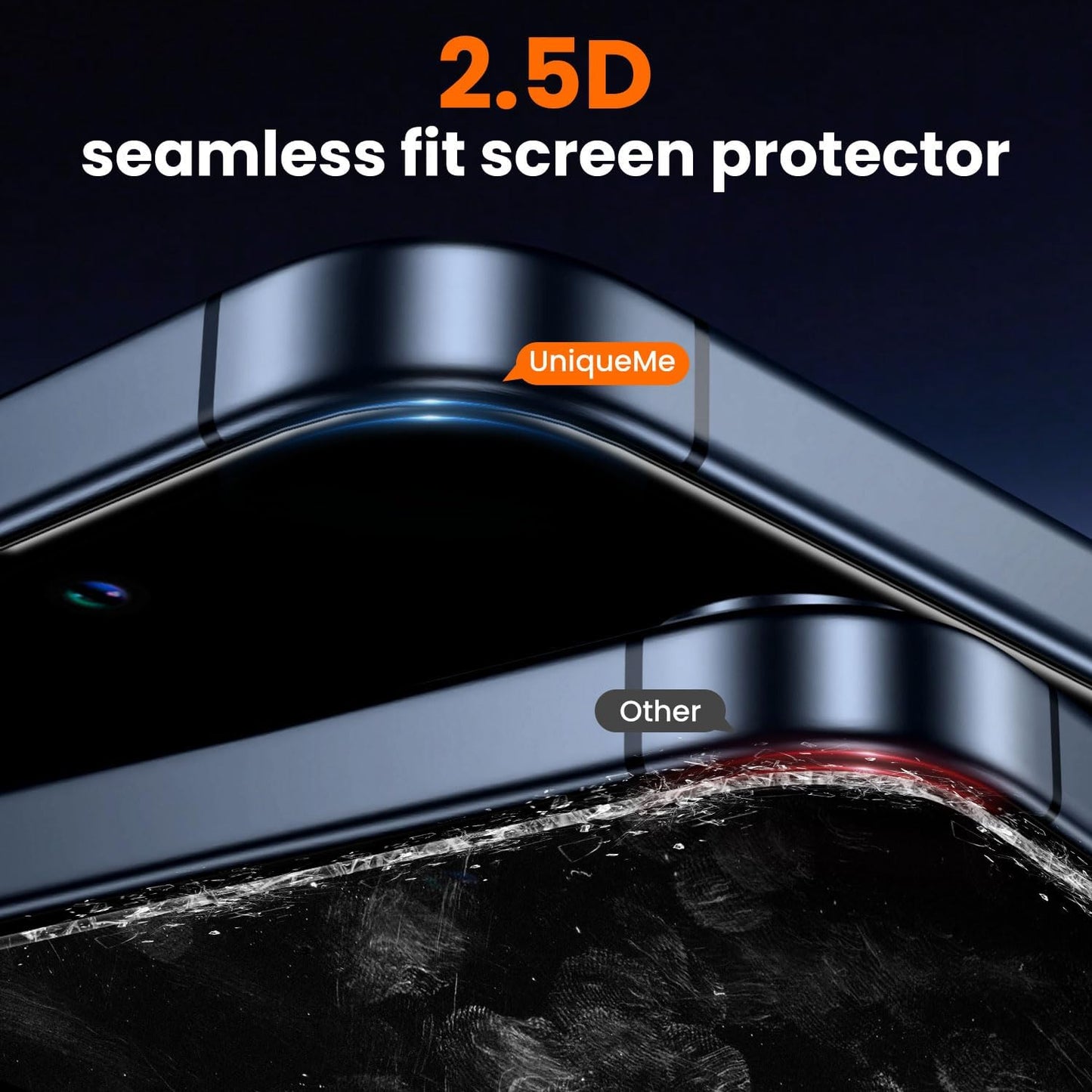 UniqueMe for iPhone 16 Pro Screen Protector - [Military Grade Shatterproof & 9H+ Hardness] Screen Protector 16 Pro Tempered Glass Full Coverage Protection, Easy Installation, 2 Packs