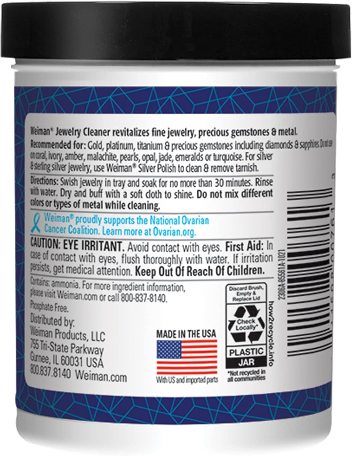 Weiman Fine Cleaner Liquid with Cleaning Brush – Restores Shine & Brilliance to Gold, Platinum, Precious Gemstones & Diamond Jewelry, 6 Oz, Multi, 177 ml (Pack of 1)