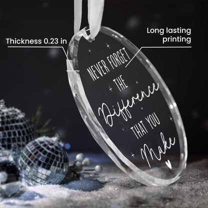 OASSIE Christmas Thank You Gifts for Women - Glass Christmas Ornaments 2025 for Tree Decorations - Appreciation Retirement Thanksgiving Gifts for Women Boss Coworker Teacher Nurse Friend
