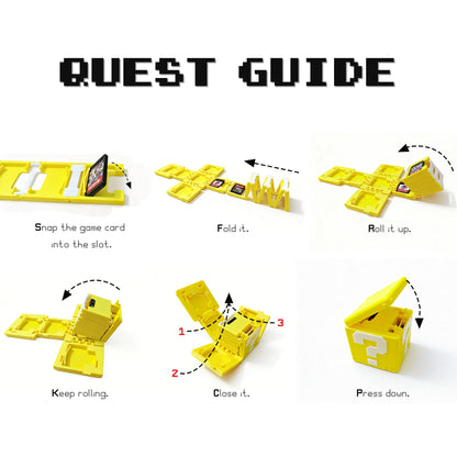 Game Card Holder for Nintendo Switch – 13-Slot Cartridge Case, 3D Printed Retro Question Mark Style, Fits All 1st & 2nd Gen Game Cards, Yellow Organizer Box for Switch, Cool Gamer Gift & Desk Decor
