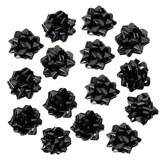 CHOIEO 15 Pcs Gift Bows Assortment, Decor for Christmas, Birthdays, Weddings, Holiday Embellishments, Presents, Wrapping Paper, Anniversaries, Baby Showers, Bridal Showers, Hanukkah (Black)