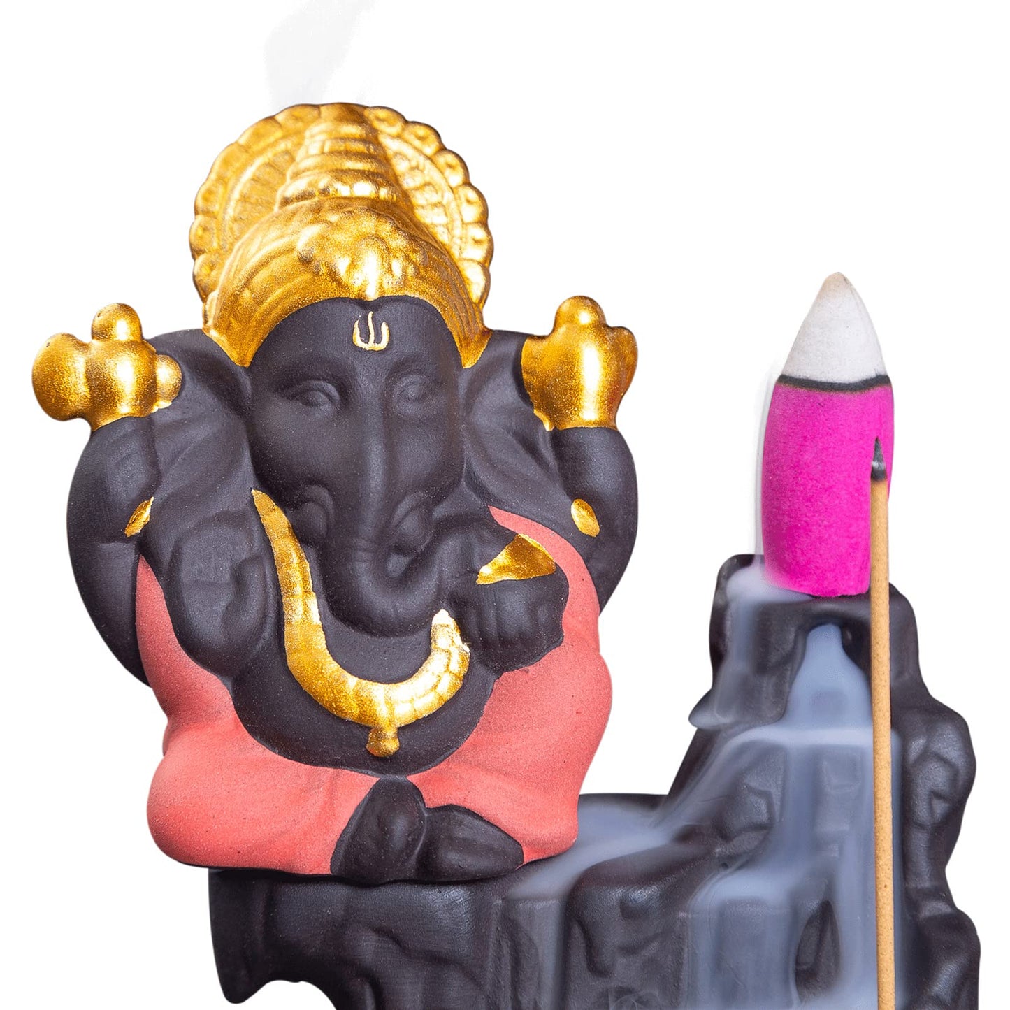 Little Ganesha Statue,Ganapati Ganesh Statue in Incense Holders-Ganpati Idol,Ganesa Statue,Ganesha Figurine,Elephant God,Elephant Buddha,Lord of Success-Ceramic Ganesha Pottery Ganesha-for Home Decor