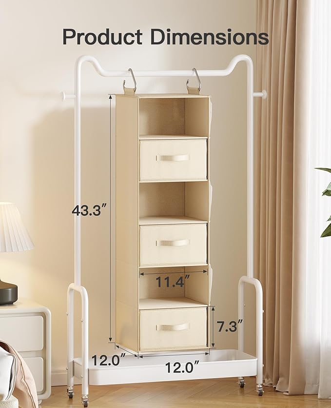 Pipishell 6-Shelf Hanging Closet Organizer,