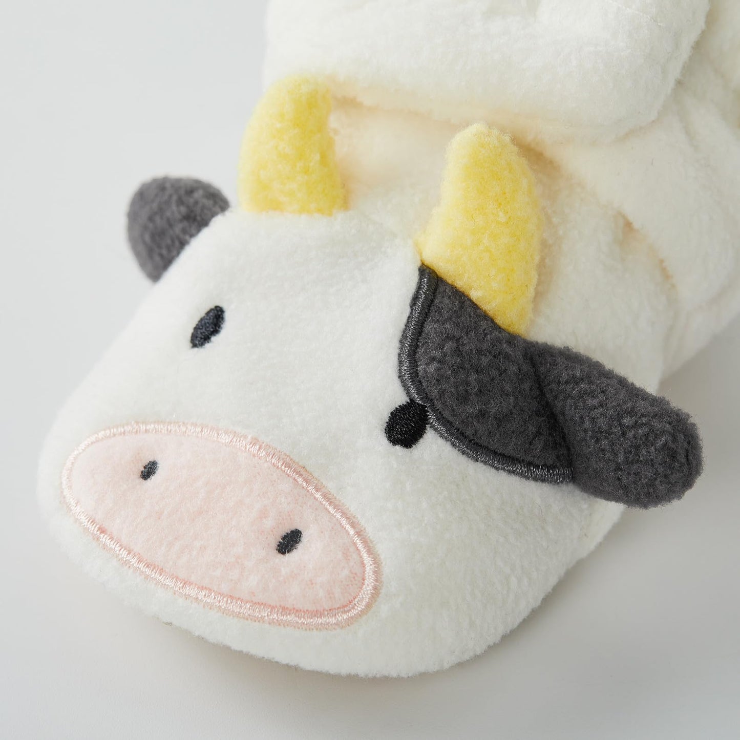 pureborn Baby Boys Girls Shoes Fleece Cozy Fall Winter Booties Warm Slippers Bedroom Boots Cow 0-3 Months