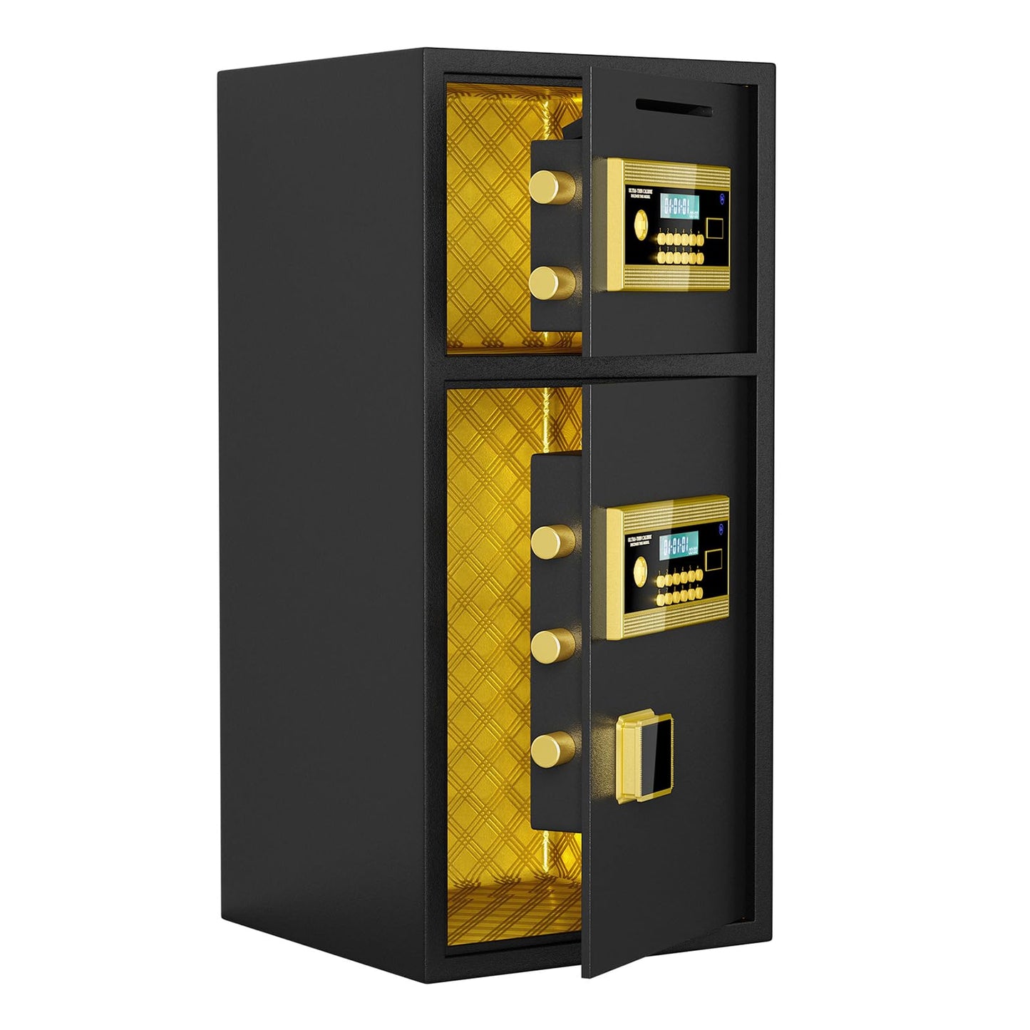 GOWE Large Double-Door Coin-Operated Safe,Digital Security Safe with Fireproof and Waterproof Bag,6.5 Cubic Feet Safe Box with Hidden Code Function for Home,Office and Hotel