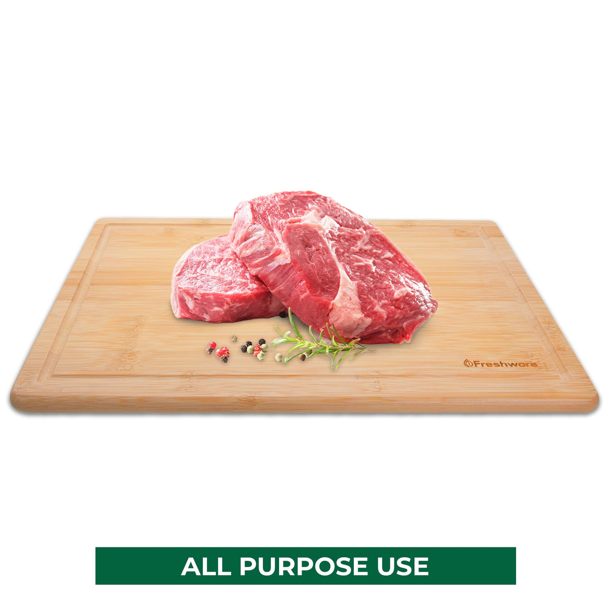 Bamboo Cutting Boards for Kitchen with Juice Groove [Extra-Large] Wood Cutting Board for Chopping Meat, Vegetables, Fruits, Cheese, Knife Friendly Serving Tray with Handles, 18 x 12.5 Inch