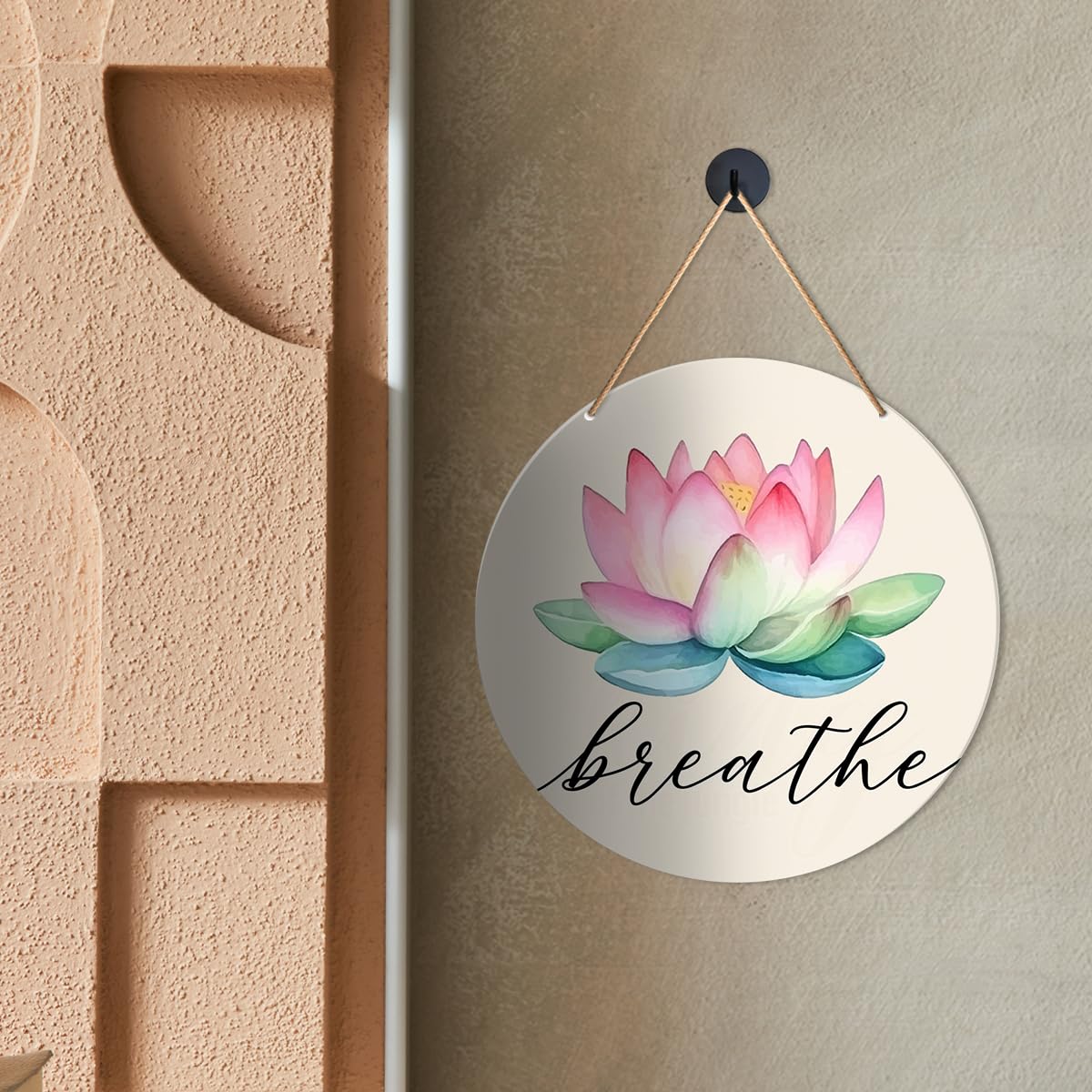 Muktoujaumai Meditation & Yoga Room Wall Decor - Zen Den Hanging Signs with Lotus Flower Decorations for Spiritual Home & Yoga Lovers Gift