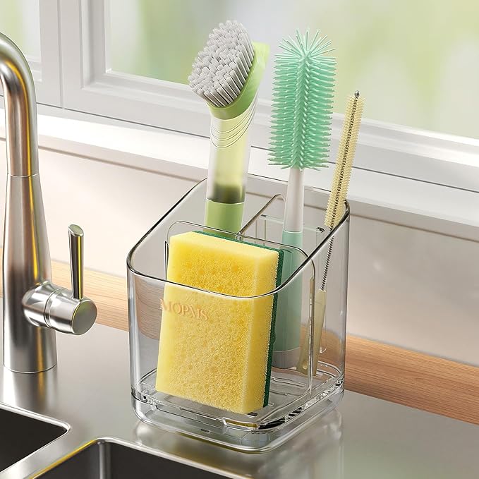 Minimalist Sponge Holder for Kitchen Sink, 3 Slots Sink Caddy