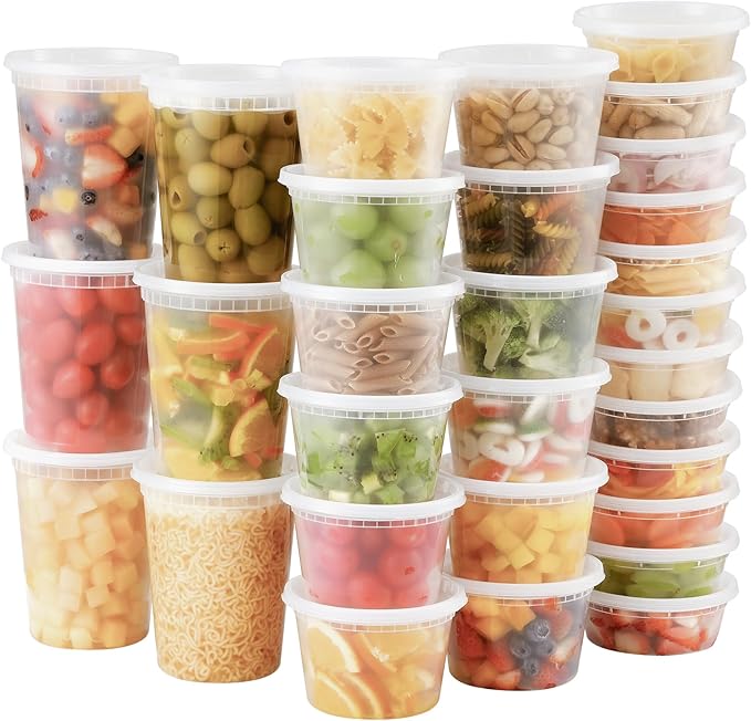 AOZITA 48 Sets Plastic Deli Containers