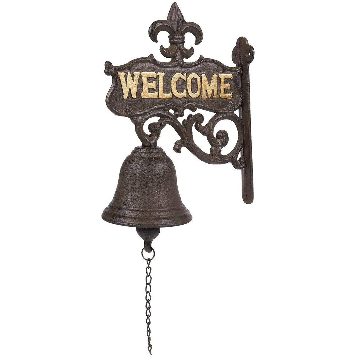 Juvale Dinner Bell Outdoor - 6.7 x 8.9 x 0.8 in, Black Cast Iron, Antique Style - Outdoor Welcome Bell for Front Porch & Wall Decor