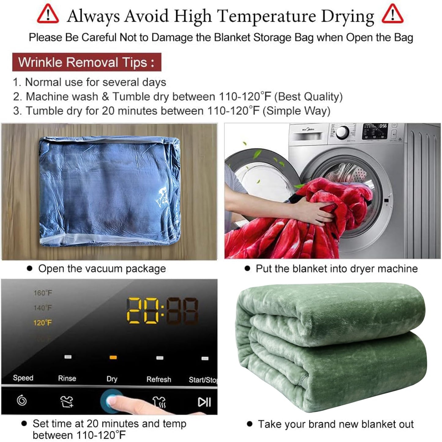 JYK Fleece Plush Blanket - 3.5 LB, 1 Ply, Korean Mink, Queen 79" x 91" - Super Soft and Warm, Lightweight, Cozy Fuzzy Solid Color Green