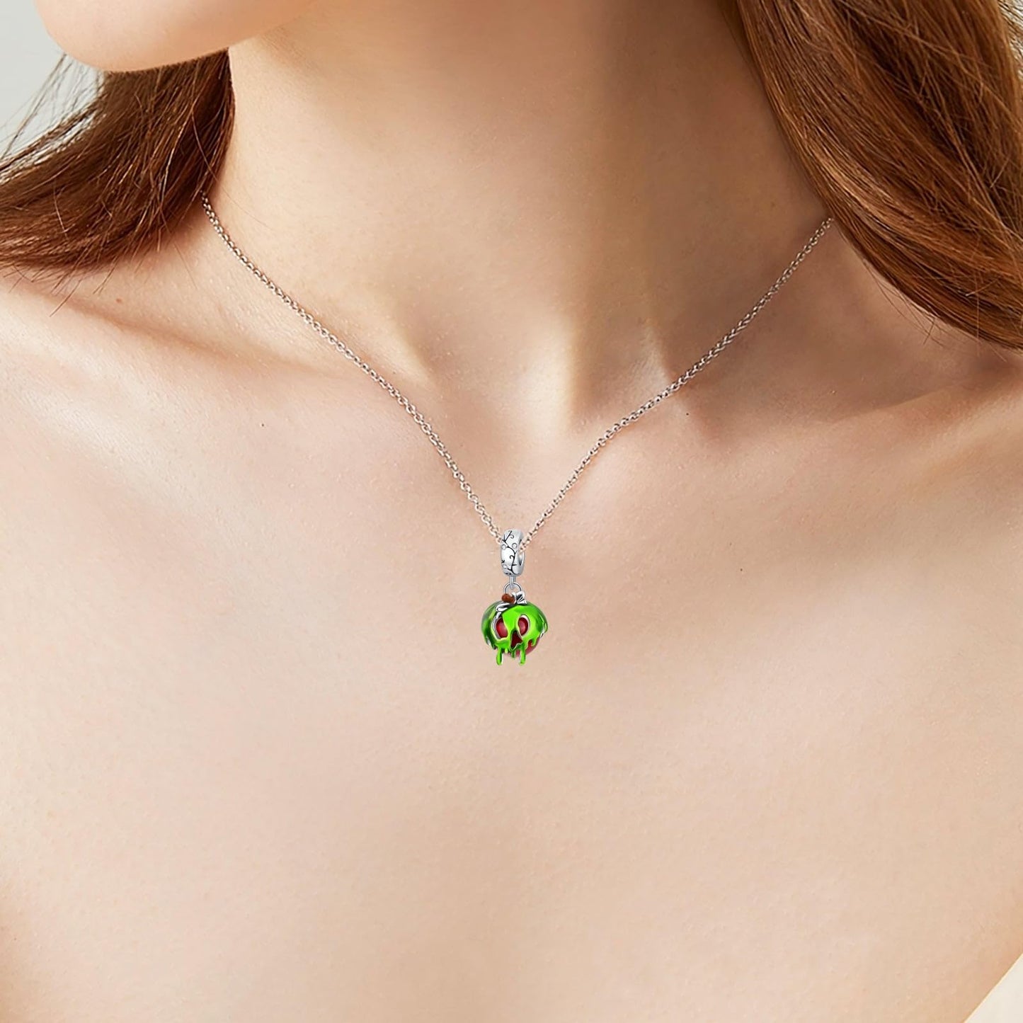 ARVALILS The Poison Apple Charm 925 Sterling Silver Charm Fits Women's Charm Bracelet & Necklace Valentine's Day Mother's Day Jewelry Gifts for Women