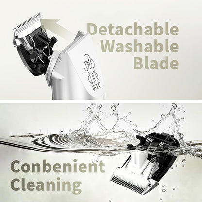 iBTC Dog Shaver Clippers Low Noise Rechargeable Cordless Electric Quiet Hair Clippers Set for Dogs Cats Pets Features a Ceramic Blade Head That is Removable (red)