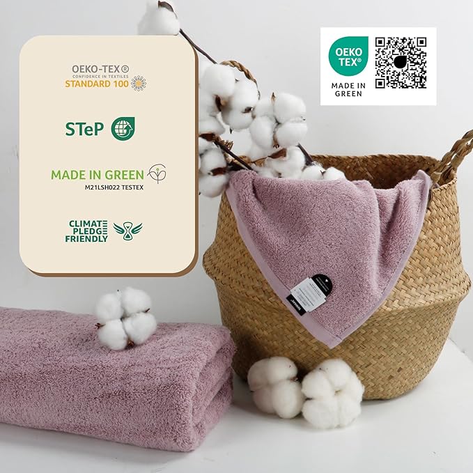 SEMAXE Purplish Red Bathroom Towel, 100% Cotton Bath Towel