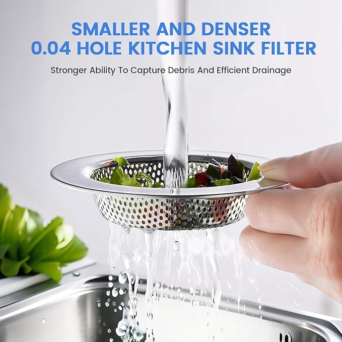 Kitchen Sink Strainer, Stainless Steel Sink Drain Strainer, Dishwasher Safe