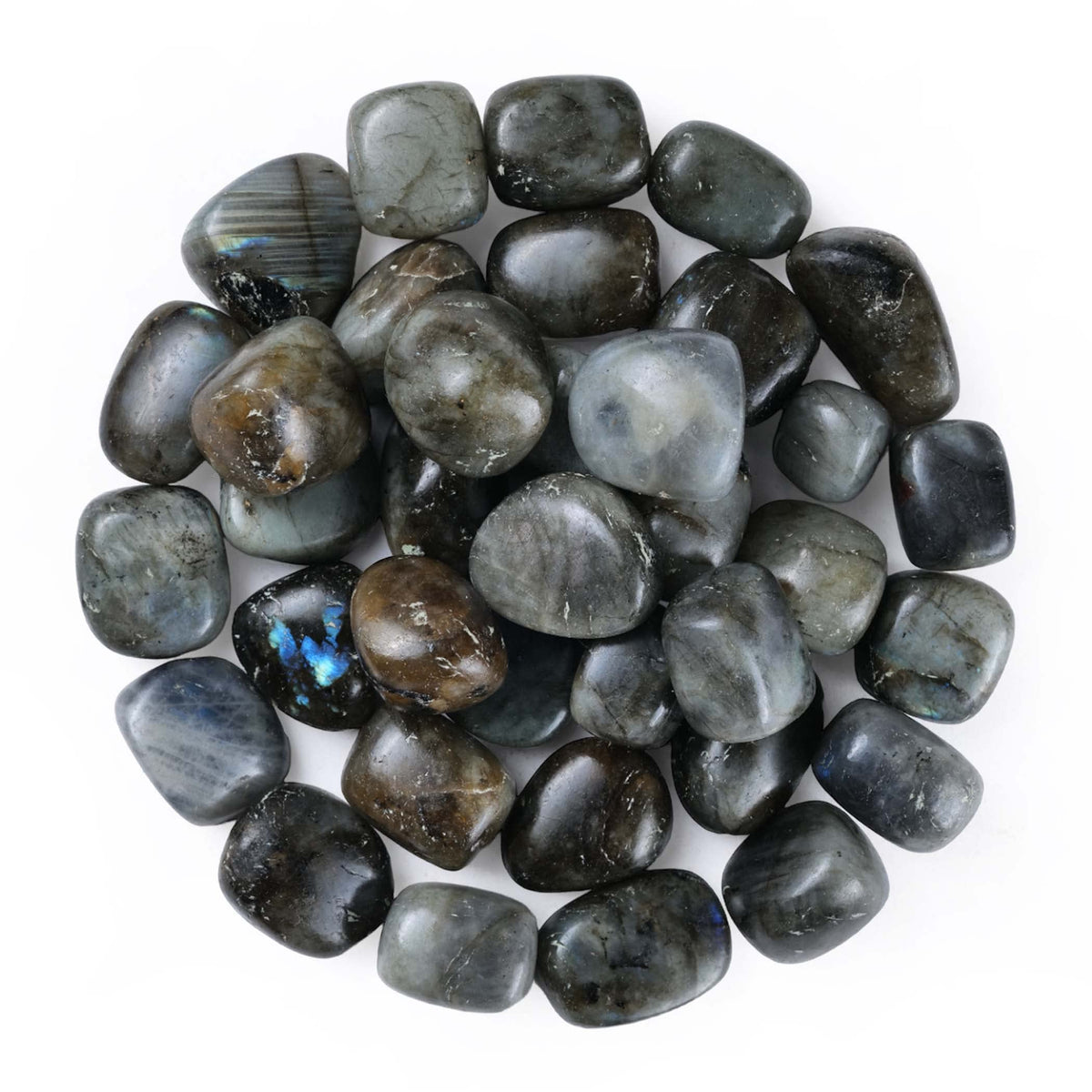 Labradorite Gem Stones - Polished Stones - Tumbled Stones and Crystals Bulk - Stones for Planters - Meditation Accessories - Rocks for Tumbling - Decorative Rocks - Spiritual Gifts